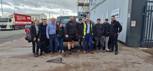 Eddie Hall visiting Latham's Security Doorsets Ltd