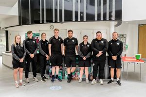 Some of The New Saints FC Foundation team who will be leading the new walking football sessions.