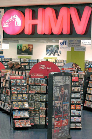 Now – rack upon rack of CDs and DVDs