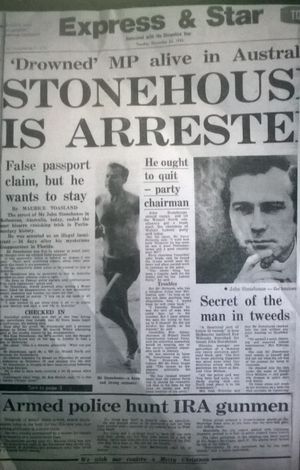 Stonehouse was sensationally arrested on December 24, 1974