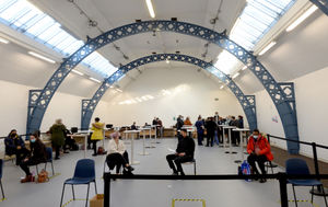 The waiting area at the museum