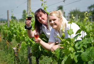 Amanda Millington with Stacey Jones at Wroxeter Roman Vineyard