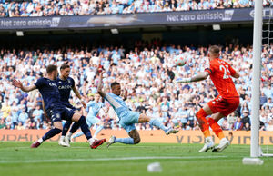 Manchester City's Gabriel Jesus misses from close ranger during the Premier League match at The Etihad Stadium, Manchester. Picture date: Sunday May 22, 2022. PA Photo. See PA story SOCCER Man City. Photo credit should read: Martin Rickett/PA Wire...RESTRICTIONS: EDITORIAL USE ONLY No use with unauthorised audio, video, data, fixture lists, club/league logos or "live" services. Online in-match use limited to 120 images, no video emulation. No use in betting, games or single club/league/player publications..