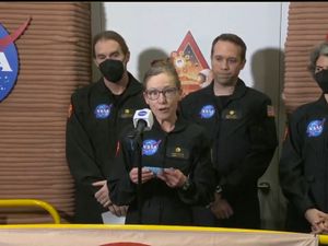 Supporting image for story: Crew of Nasa’s simulated Mars habitat emerge after a year