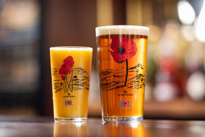 New limited-edition pint and half-pint glasses designed by Royal Marine veteran and artist Colin Waite