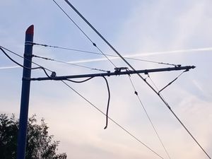 Supporting image for story: Trams still disrupted in Wolverhampton several hours later due to overhead line damage