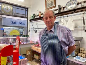 Butcher John Green says footfall in Dudley town centre is down by a third. Picture Martyn Smith/LDRS free for LDRS use