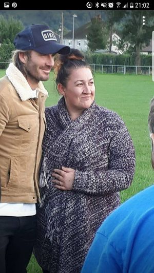 Nikki Crosweller with David Beckham
