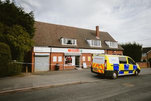The Spar remained cordoned off at 5pm