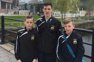 The Donnington clan arrive at the Echo Arena in Liverpool for finals weekend.