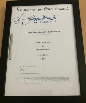 Signed Peaky Blinders script up for auction.