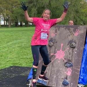 Heather supporting Race for Life, sponsored by Slimming World to help raise much needed funds for Cancer Research UK.