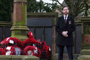 Alex Ballinger at remembrance day service, 2024.