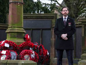 Alex Ballinger at remembrance day service, 2024.