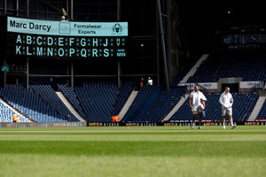 A version of the iconic Woodman Corner scoreboard returned for one game only during the 125th anniversary clash against Derby. (Photo by Adam Fradgley/West Bromwich Albion FC via Getty Images)