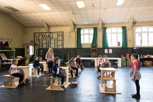 Matilda cast members during their first day of rehearsals. Pic: Helen Maybanks