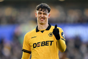 A wink from the hat-trick hero (Photo by Shaun Botterill/Getty Images)