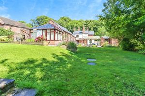 The garden is large and well kept