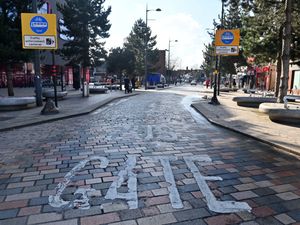 The bus lane in New Street, West Bromwich