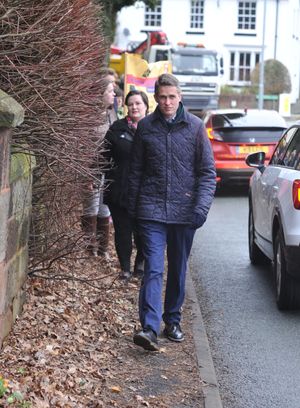 Gavin Williamson joined campaigners to walk from Codsall Community High School to Perton to highlight the alleged dangers of the route