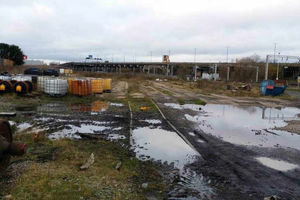 The proposed site at Bescot sidings beside the M6 for a new Network Rail sleeper factory