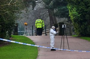 Police at West Park after the murder