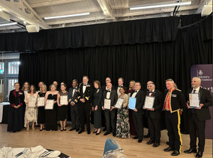 Pictured: Mike Smith (Headteacher) proudly accepting this achievement.