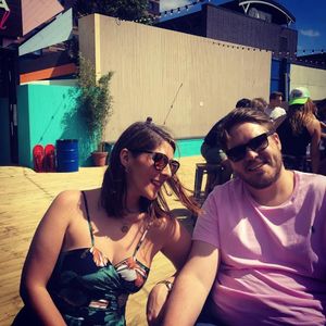 Katie-Jo, 30, and Adam, 31, on holiday