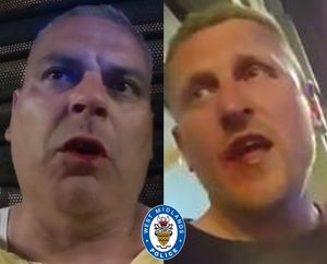 Police are looking to speak to these two men after disorder in May on Broad Street, Birmingham