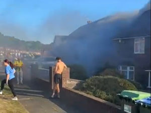 Dramatic footage has shown the devestation caused by a house blaze in Rowley Regis
