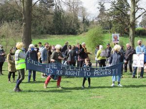 The 'Kill the Bill' protest in Shrewsbury's Quarry. Photo: Hermione Byron Low.