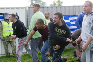 Supporting image for story: For Cyprus read Shropshire - troops face 'mob' with spud missiles