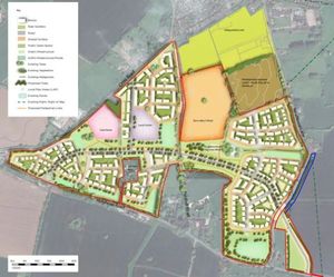 A map detailing how the development could look in Albrighton was included in the initial application. Picture: Shropshire Council planning portal