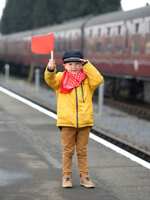 Steam Gala at Severn Valley Railway's Kidderminster Station..Jackson Brown, aged 4, from Kidderminster who was dressed for the occasion