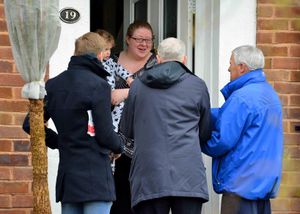 Jeremy Corbyn with supporters out canvassing