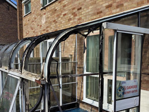 Supporting image for story: Firefighters' warning after conservatory destroyed by fire sparked by unattended candle