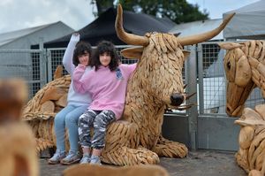 Lacey and Millie Owen, 10, from Tregynon