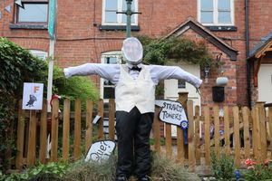 A Fawlty Towers scarecrow at the Belbroughton Scarerow Festival