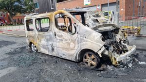 The aftermath of the incident on Oak Street. Picture: Oswestry Fire Station