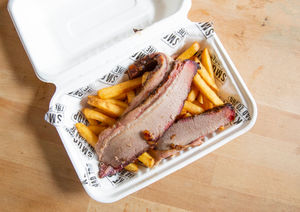 Moist 18-hour brisket with fries