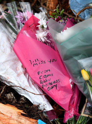 Tributes at the scene