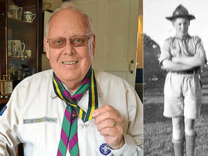 Supporting image for story: Top Shropshire scout Ken, 76, gets Bear's 'Silver Wolf' award