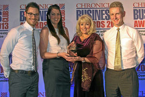  Winners the British Ironwork Centre, from left, Ben Knowles, Lyn Pearson,of The Lion Quays, presenting, Tracy Knowles, Clive Knowles 