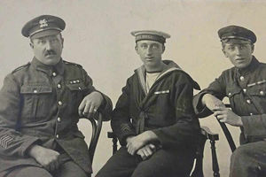 Arthur Hogbin is pictured left. His brother Chris is in the centre.