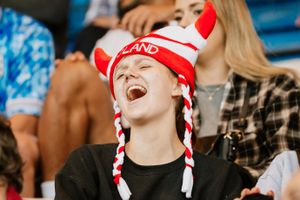 England fans watch on the big screen at the New Bucks Head in Telford