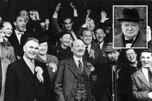 Supporting image for story: 1945: Churchill gets boot by wind of change