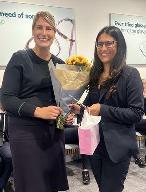 store director, Justine Page with newly qualified optometrist, Mya Sikham