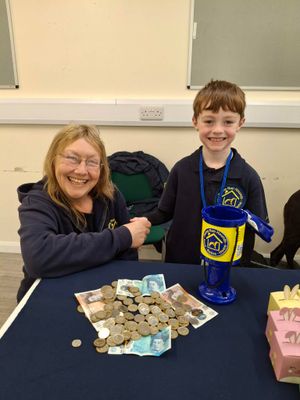 Freddy with HRHs Claire Butler after his recent fundraising at the monthly greyhound walk at Baggeridge Country Park
