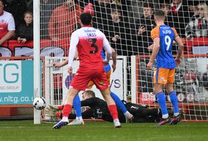 Matt Cox denies Accrington Stanley. Picture: Tim Thursfield 