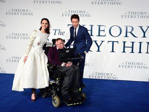 Supporting image for story: Theory Of Everything director: Stephen Hawking quaffed champagne on set